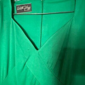 Edith Flagg California Emerald Green Long Sleeve Maxi Dress